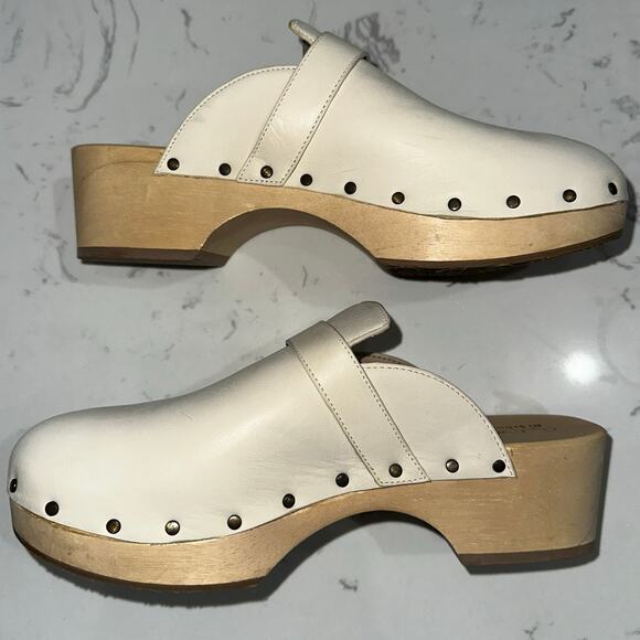 Dr. Scholl’s Women's Original Clog White Leather Slip-On Sandals Size 7 Like New - Picture 3 of 6
